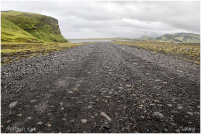 Typical gravel road in Iceland