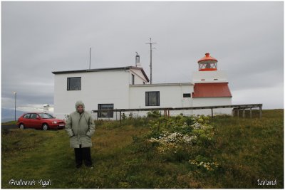Vestmannaeyjar windy lighthouse