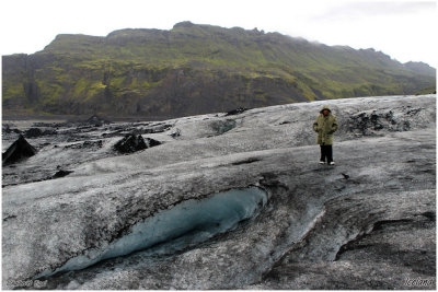 standing on the Slheimajkull glacier