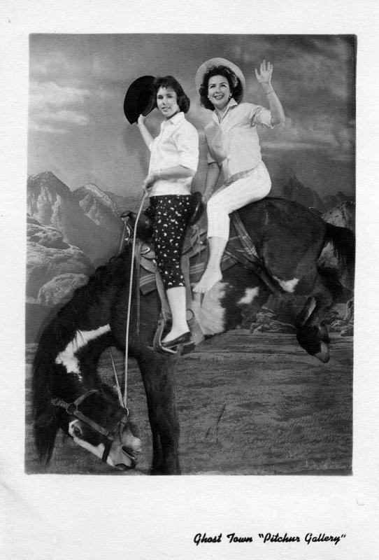 Val & Pam on horse.JPG