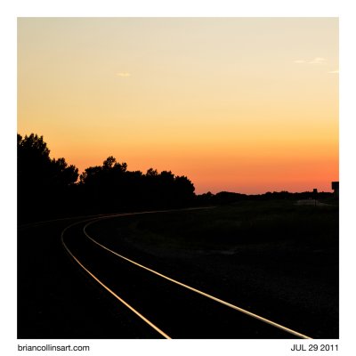 tracks at dusk