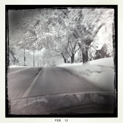 traveling through winter's canvas