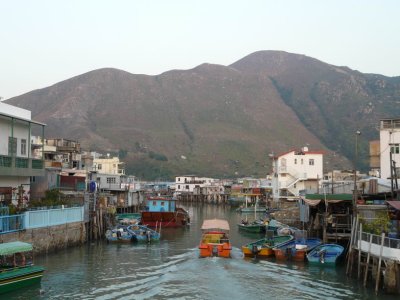 A boat passing through the waterway