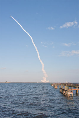 STS-133 space shuttle trail