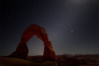 Delicate arch and stars