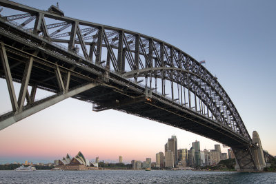 Sydney harbour bridge after sundown