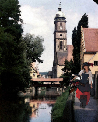 Experiment: Flower Girl Along Canel - Amberg Germany - (PS) Watercolor.jpg