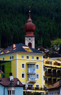 Example of the onion style church tower in Austria