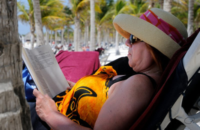 Beach Reading Is  A Popular Passtime