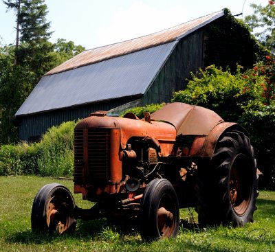 Tractor And Barn