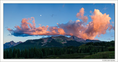 Twilight Moon, Snowdon Peak, Weminuche Wilderness, Colorado, 2012 