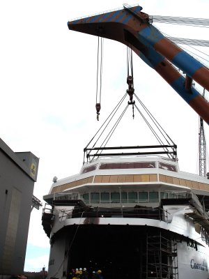 Lifting Deckhouse into place