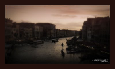 Venice Grand Canal-sunset from Rialto