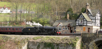 Black 5 at Berwyn, the Station Master's house being our base for the week