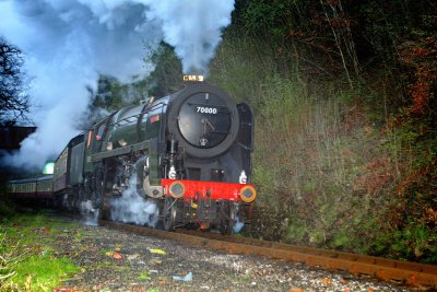 Britannia on a night run up to Carrog