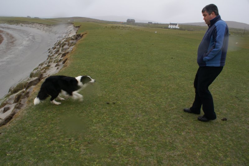 Tess and Billy in the rain