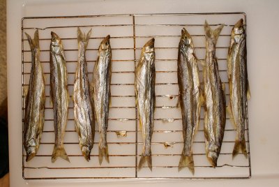 Dried candlefish ready to keep away the long, dark night of winter.