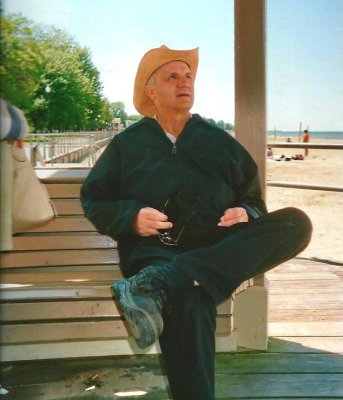 Dad in a roofed building