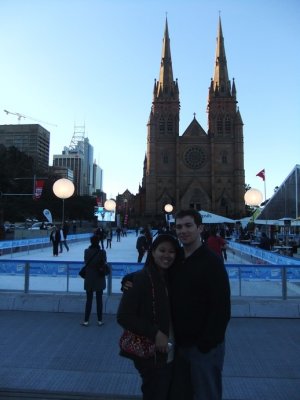 At St. Mary's Cathedral Ice Skating Rink