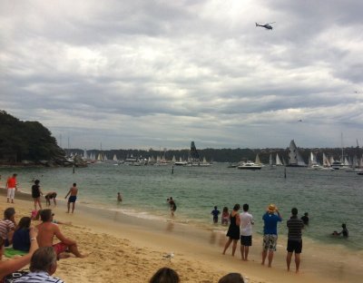 Sydney to Hobart yacht race from Shark Beach