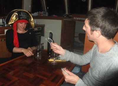 Nat and Dave playing Euchre