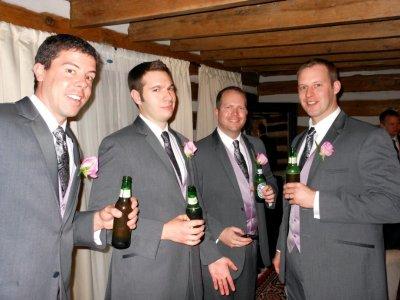 Groomsmen in the after wedding chalet
