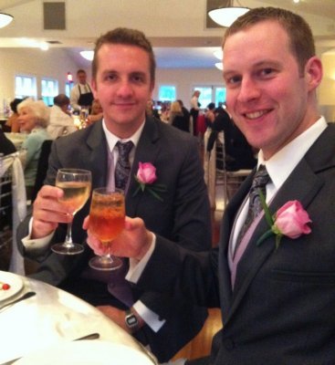 Mike and I at Justin's wedding reception