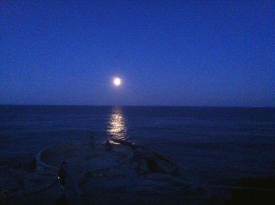 Bondi Beach - big full moon over our wedding location