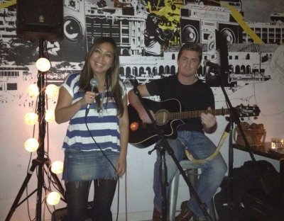 My friends Jo and Peter playing a live gig at Bondi FM