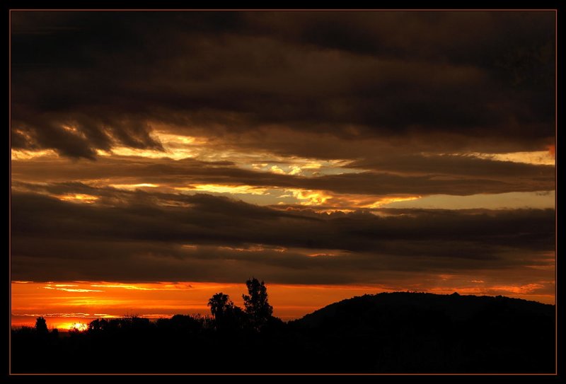 Sunset after severe thunderstorm
