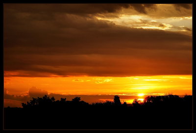 Sunset after severe thunderstorm