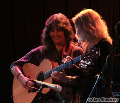 Nina Gerber (left) and Chris Webster, who helped out on chord changes