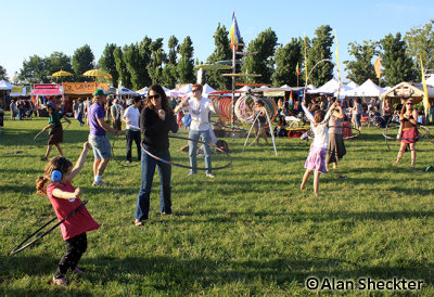 Hula hoop activity during Railroad Earth's set