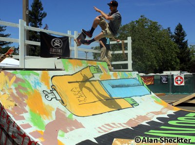 Mini-ramp skateboarder