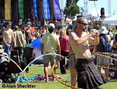 Activity on the field during Rootz Underground's set