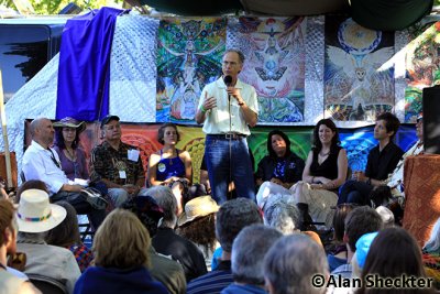 Eco-activist at a panel on Today's Activism: What You Can Do Now on the Wisdom Stage