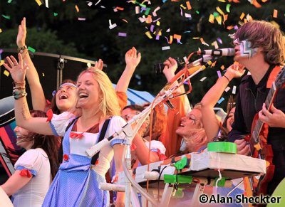 The Flaming Lips' Steven Drozd and supporting dancers