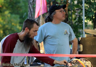 Two of the best local audio engineers, Hap Hathaway (left) and Dale Price