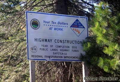 Sign on the Skyway between Inskip and Butte Meadows