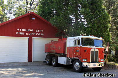 Stirling City fire house and truck