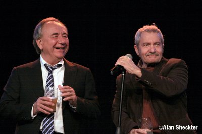 Will Durst and Michael Parenti field questions from the audience