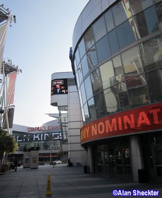 Nokia Theatre, with Staples Center in the background