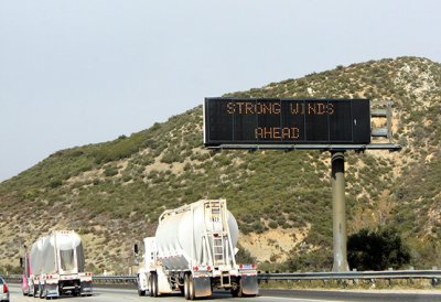 Heading to Death Valley from L.A. - Santa Ana winds were in force