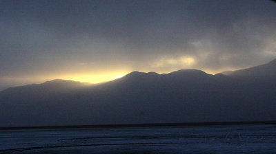 Dust in the air made for eerie landscape