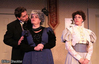 William Petree as Dr. Hercule Molineaux, Teresa Hurley as Madame Aigreville, Marchia Ryborz as Yvonne Molineaux