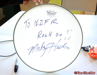 Mickey Hart-signed drumhead