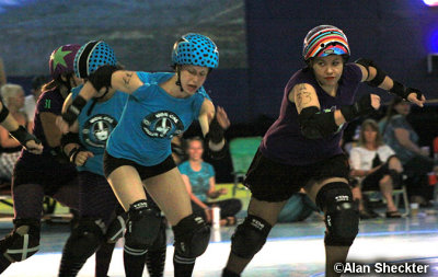 Slappa Ho (left) races Candi Razor