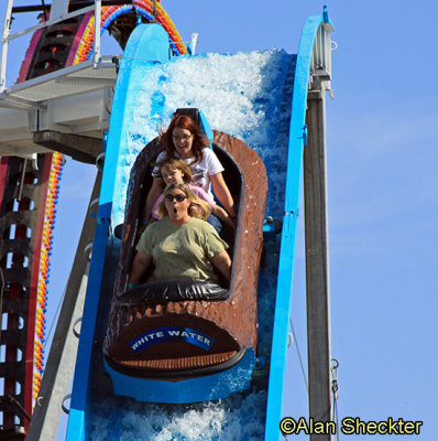 Dené and friends on the water slide