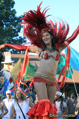 Festival parade - Samba Stilt Circus performer,