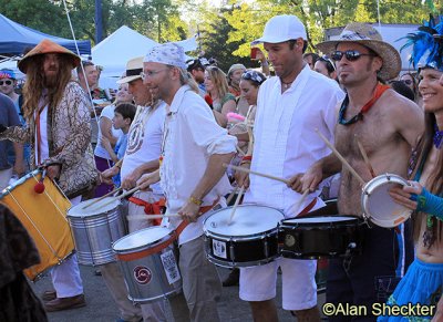 Festival parade - Wolfthump, featuring Mike Wofchuck (white bandanna)